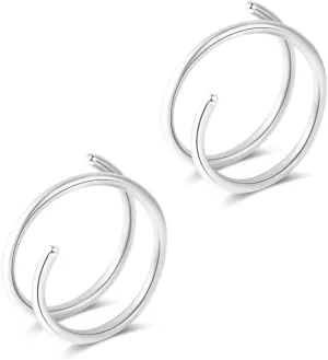 1-15PCS Double Hoop Nose Ring for Single Piercing 18G 20G 22G Spiral Nose Rings Hoops 18 20 22 Gauge Surgical Steel Twist Nose Piercing Jewelry Nostril for Women Girls Men Hypoallergenic Pack Easy Bendable 6mm 8mm 10mm