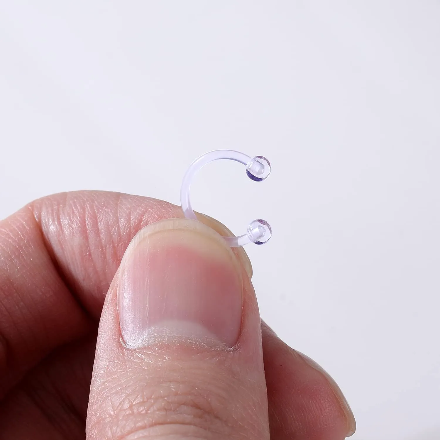 14g 16g Clear Plastic Nipple Rings for Surgery Pregnant Maternity Weaning, Horseshoe Nipple Piercing Jewelry, Plastic Clear Tongue Rings Piercing Retainer Jewelry
