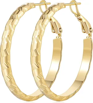 14K Gold Hoop Earrings for Women Gold Earrings Hoop Earring for Women Hypoallergenic Womens Earring Hoops 33mm