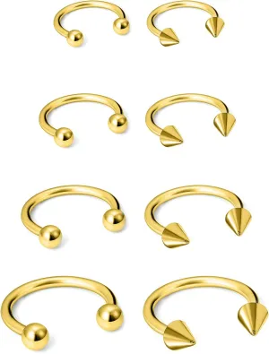 16G Surgical Steel Nose Septum Horseshoe Hoop Earring Eyebrow Tragus Helix Lip Rings Piercing Jewelry