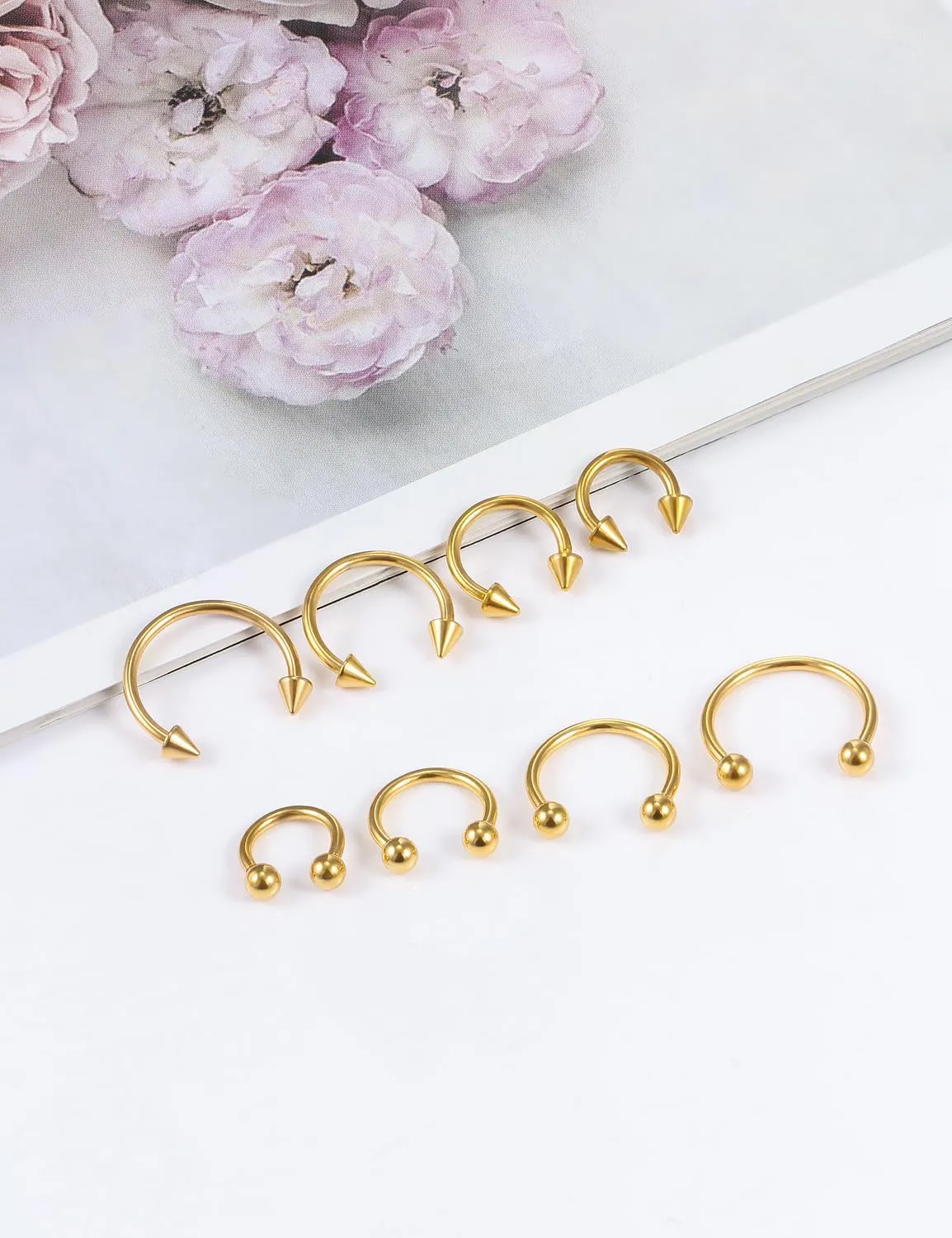 16G Surgical Steel Nose Septum Horseshoe Hoop Earring Eyebrow Tragus Helix Lip Rings Piercing Jewelry