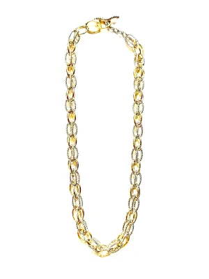 18K Plated Twisted Two Tone Necklace