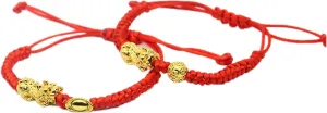 2 Pcs Pi Xiu Red String Bracelet Chinese Feng Shui Pi Xiu Kabbalah Red Rope Bracelet Gold Bead Handmade Strand Charm Bracelets Amulet For Men Women Good Luck Wealth Evil Eye Protection