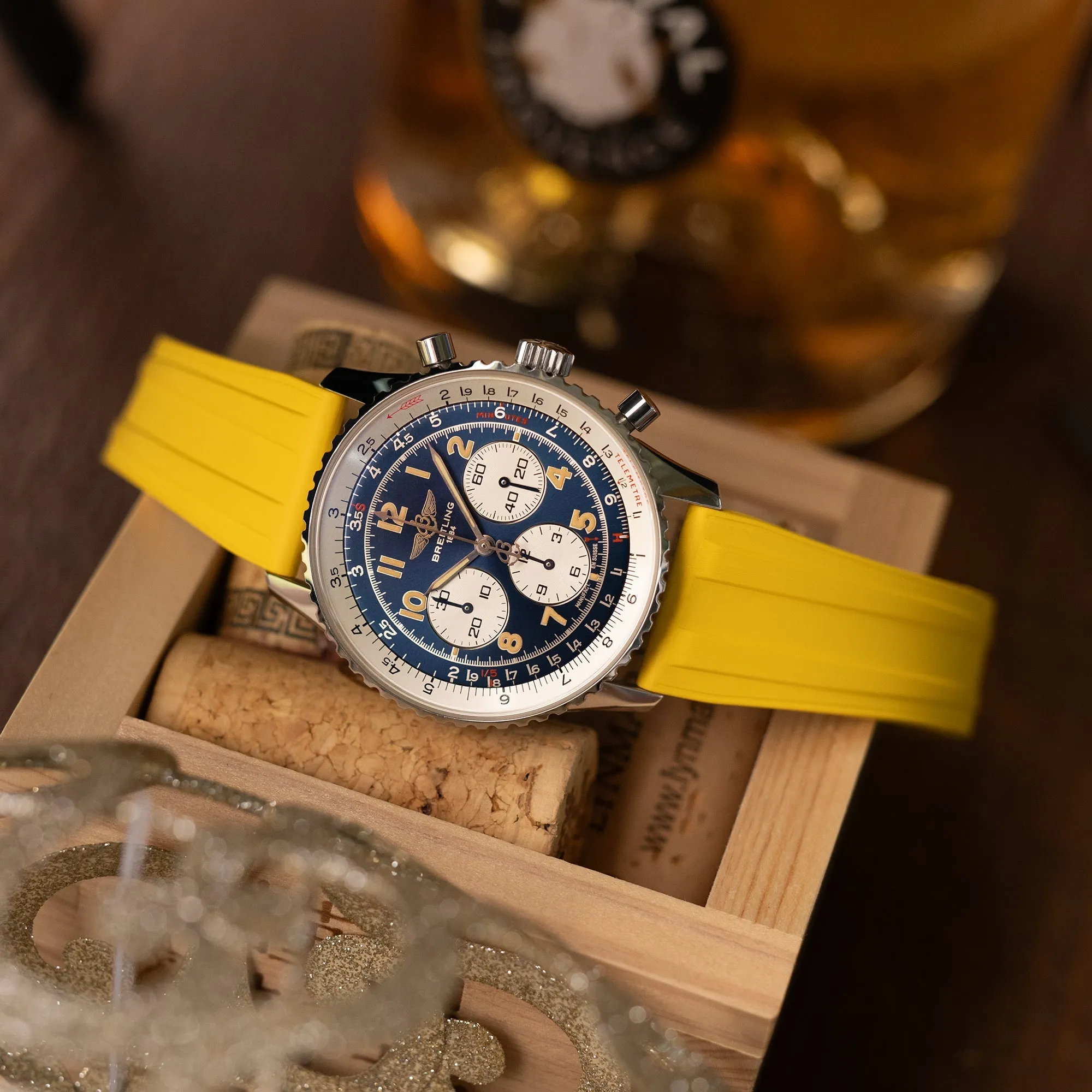 20mm Quick Release FKM28 Yellow FKM Rubber watch strap