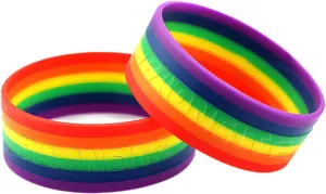 2Pack Rainbow Pride Wristband Friendship Love Bracelet Pride Month Bracelet Gifts for Men Women Bulk