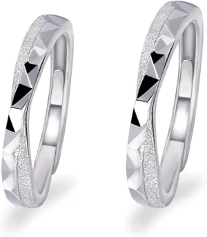 2Pcs Couple Ring Set Couple Rings for Men and Women Matching Wedding Rings Men and Women Rings Suitable for Wedding Engagement Anniversary Ring Sets