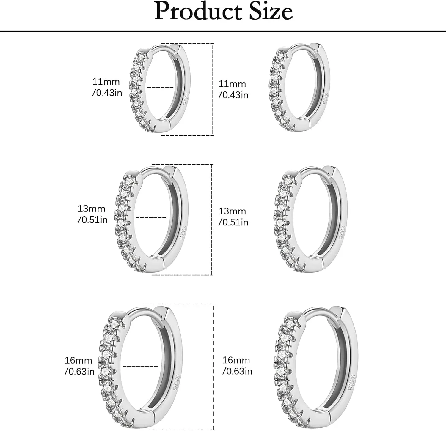3 Pairs Gold Hoop Earrings Set 14k Gold Plated Huggie Silver Hoop Earrings Hypoallergenic Everyday Jewelry for Multiple Piercing for Women