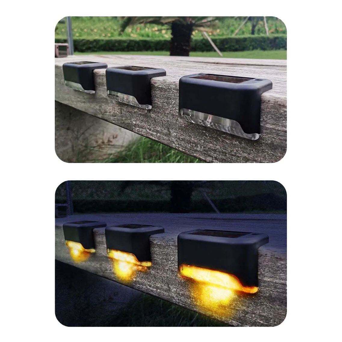 3-Piece Solar Deck Lights Set | Wireless, Waterproof, Warm White Light