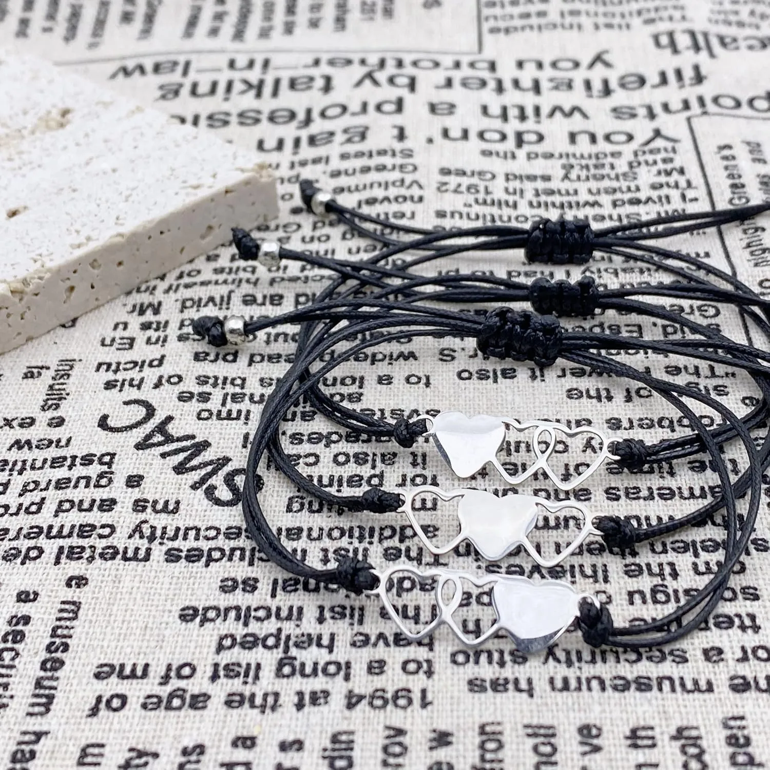 3/2/1 Pcs Best Friend Bracelets, Sincere Friendship Gifts for Women Birthday Valentines' Day Christmas, Adjustable Jewelry Gifts for Couples Best Friends Sisters