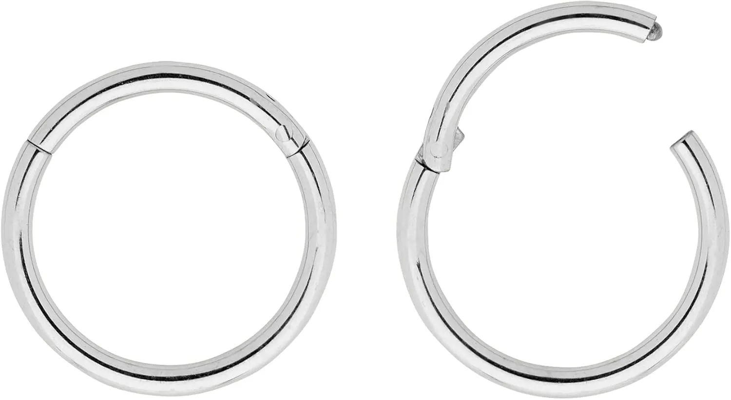 365 SLEEPERS 2PCS 316L Surgical Steel Hypoallergenic 18G Septum Jewelry Hinged Segment Ring Body Piercing Hoop Lip Rings Helix Cartilage Rook Sleeper Earrings 6mm  13mm