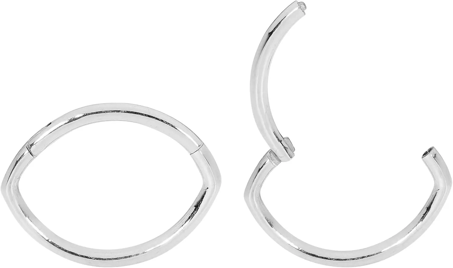 365 Sleepers 316L Surgical Steel Hypoallergenic 16G Oval Septum Jewelry Hinged Segment Ring Body Piercing Hoop Lip Rings Helix Cartilage Rook Sleeper Earrings 8mm  10mm