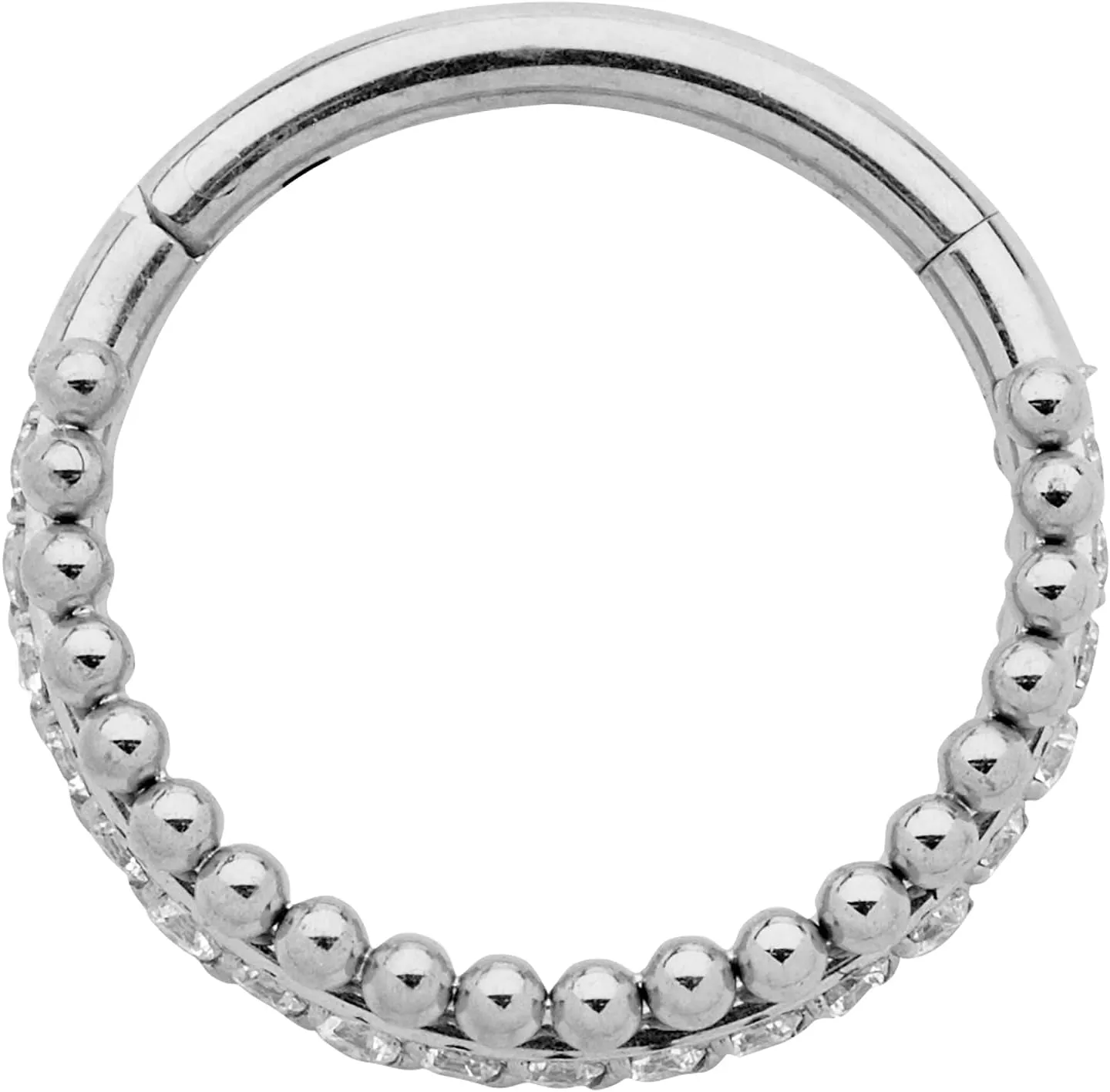365 Sleepers Titanium Implant Grade 16G Triple Row Gem Septum Jewelry Hinged Segment Ring Body Piercing Hoop Lip Rings Helix Cartilage Rook Sleeper Earrings 8mm  10mm