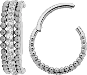365 Sleepers Titanium Implant Grade 16G Triple Row Gem Septum Jewelry Hinged Segment Ring Body Piercing Hoop Lip Rings Helix Cartilage Rook Sleeper Earrings 8mm  10mm