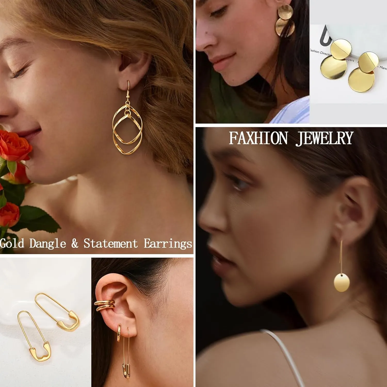 42 Pairs Gold Hoop Earrings Set for Women, Fashion Chunky Pearl Earrings Multipack Twisted Statement Earring Pack, Hypoallergenic Small Big Hoops Earrings for Birthday Party