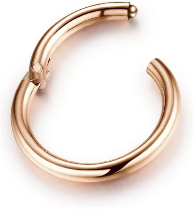5Pcs Stainless Steel 16G 18G Sleeper Hoop Earrings for Women Men Septum Hinged Clicker Nose Lip Ring Helix Daith Cartilage Tragus Piercings Tiny Small Huggie Hoops Hypoallergenic Sensitive Ears Jewelry