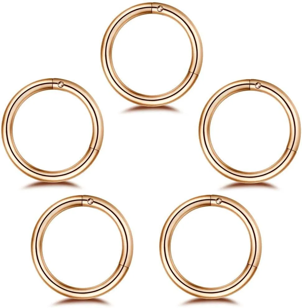 5Pcs Stainless Steel 16G 18G Sleeper Hoop Earrings for Women Men Septum Hinged Clicker Nose Lip Ring Helix Daith Cartilage Tragus Piercings Tiny Small Huggie Hoops Hypoallergenic Sensitive Ears Jewelry