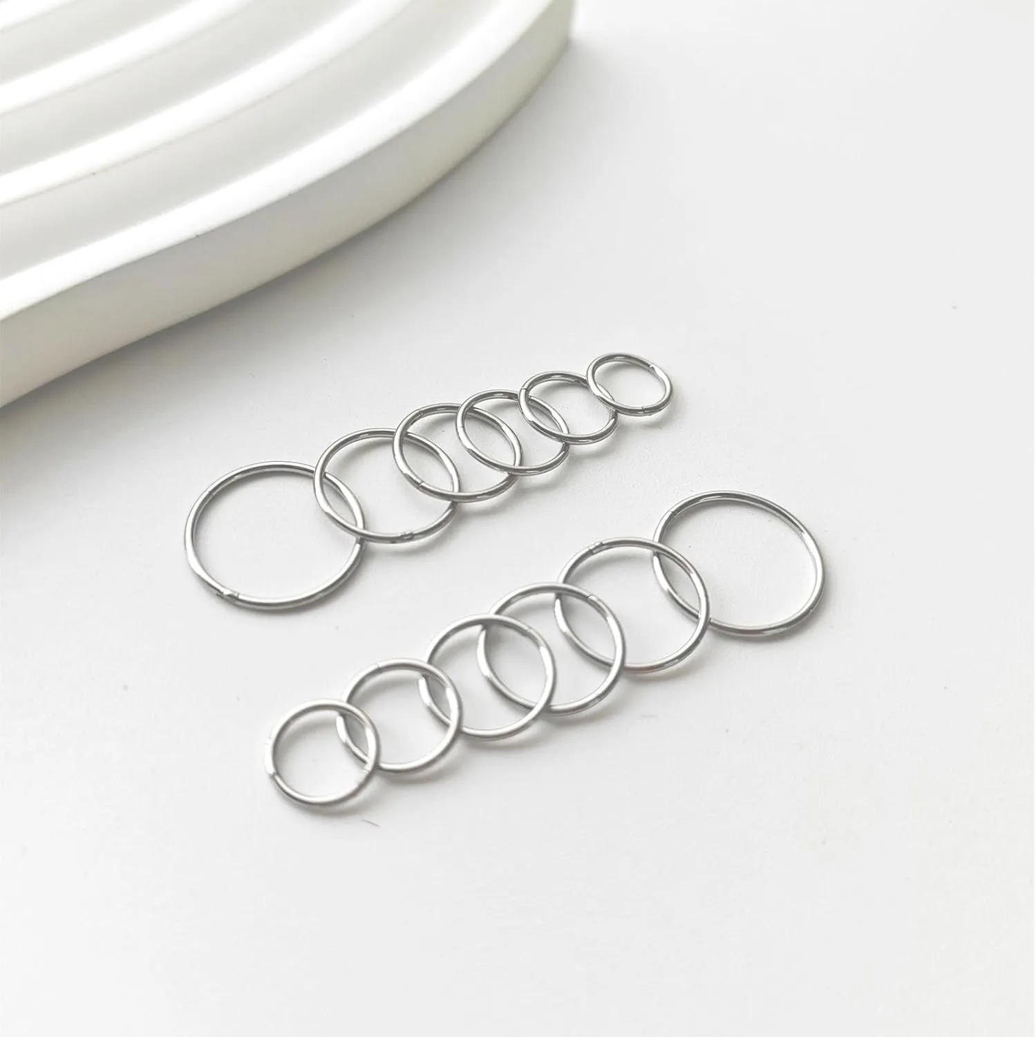 6/12Pcs 16G 18G 20G Nose Rings Hoops 316L Surgical Steel Nose Septum Lip Rings Tragus Cartilage Daith Rook Piercing Jewelry for Women 6mm 7mm 8mm 9mm 10mm 12mm