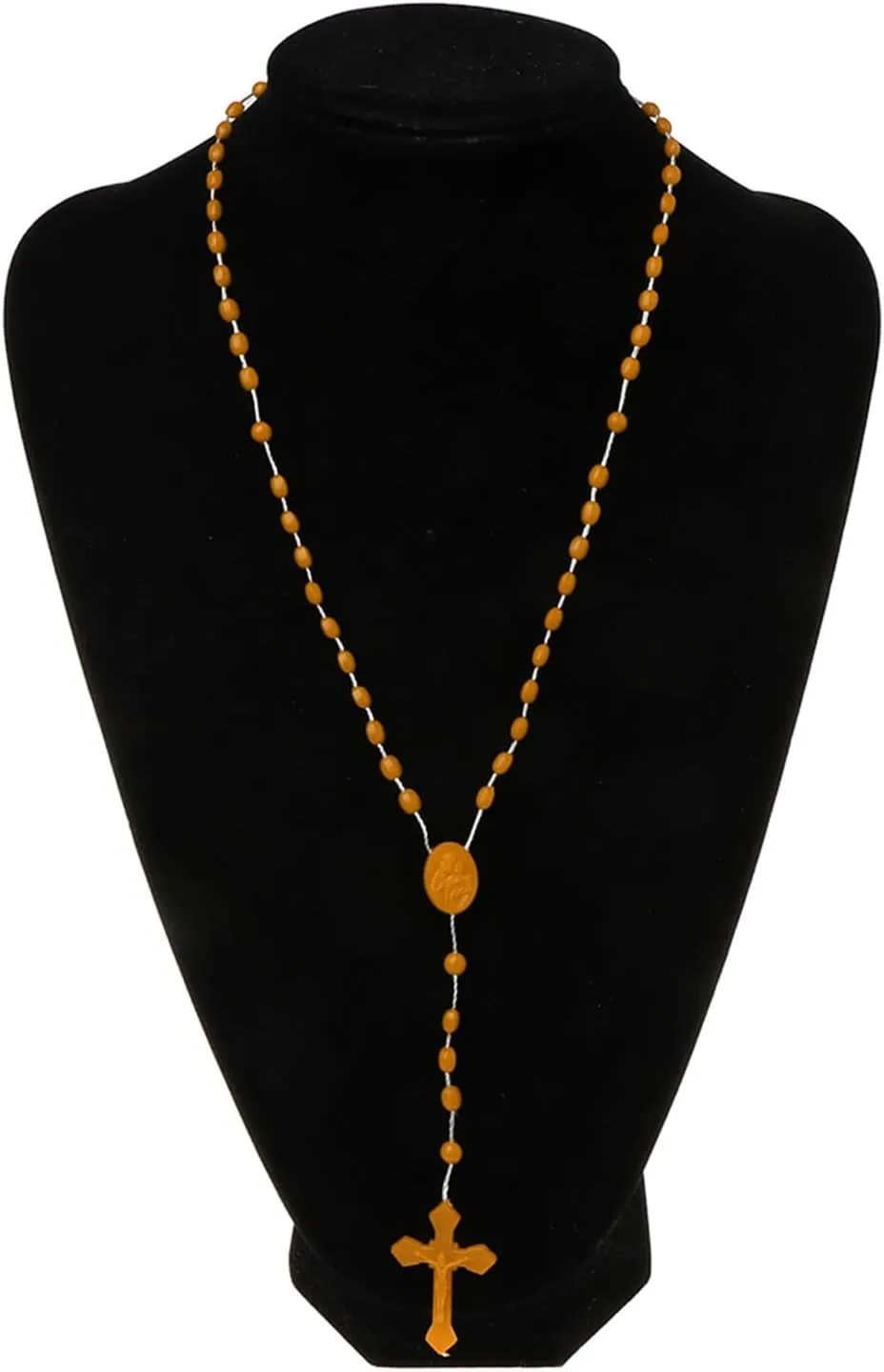 8 Colors Plastic Noctilucent Necklace Rosary Beads Luminous Necklace Catholicism Prayer Religious Jewelry For Daily Wear, White