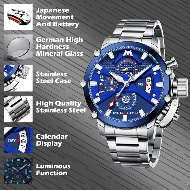 8219M | Quartz Men Watch | Stainless Steel Band