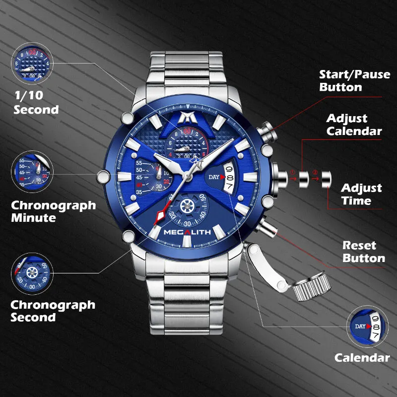 8219M | Quartz Men Watch | Stainless Steel Band