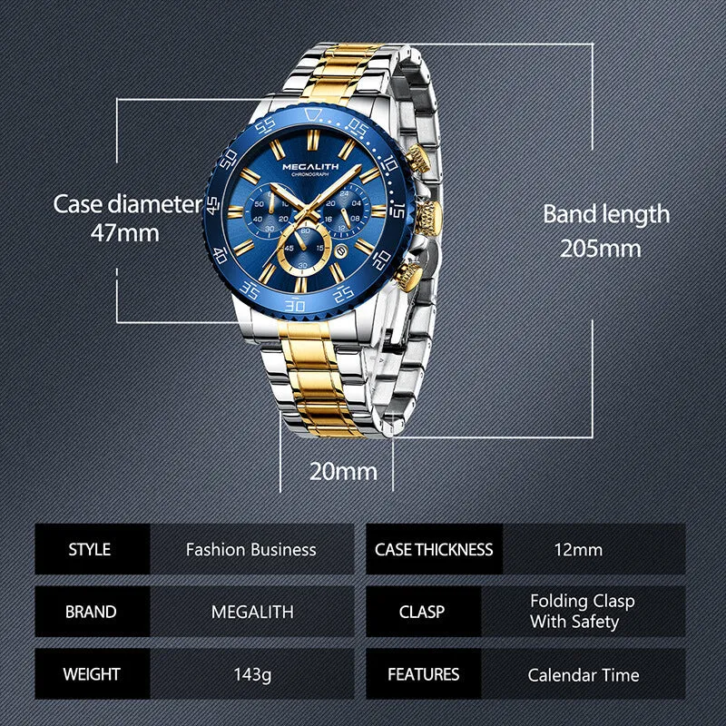 8227M | Quartz Men Watch | Stainless Steel Band