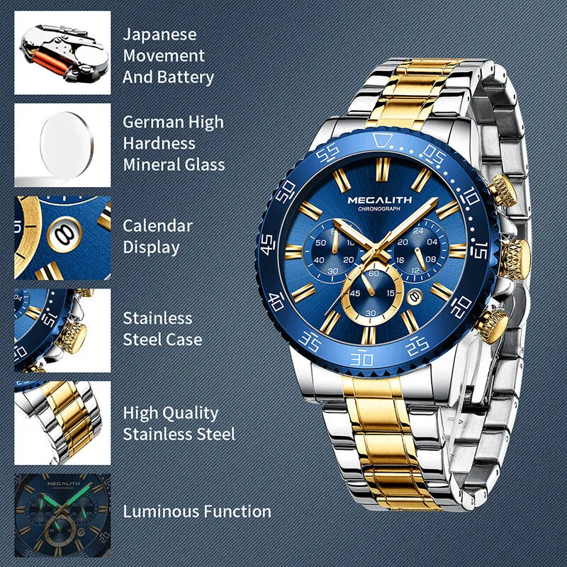 8227M | Quartz Men Watch | Stainless Steel Band