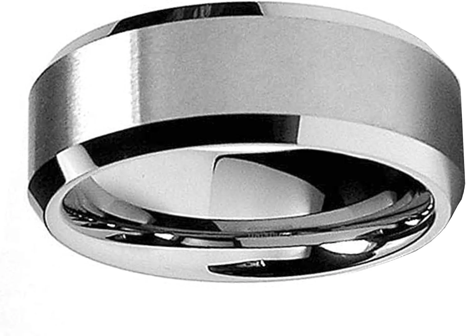 8MM High Polish/Matte Finish Men's Tungsten Ring Wedding Band Sizes 6 to 15