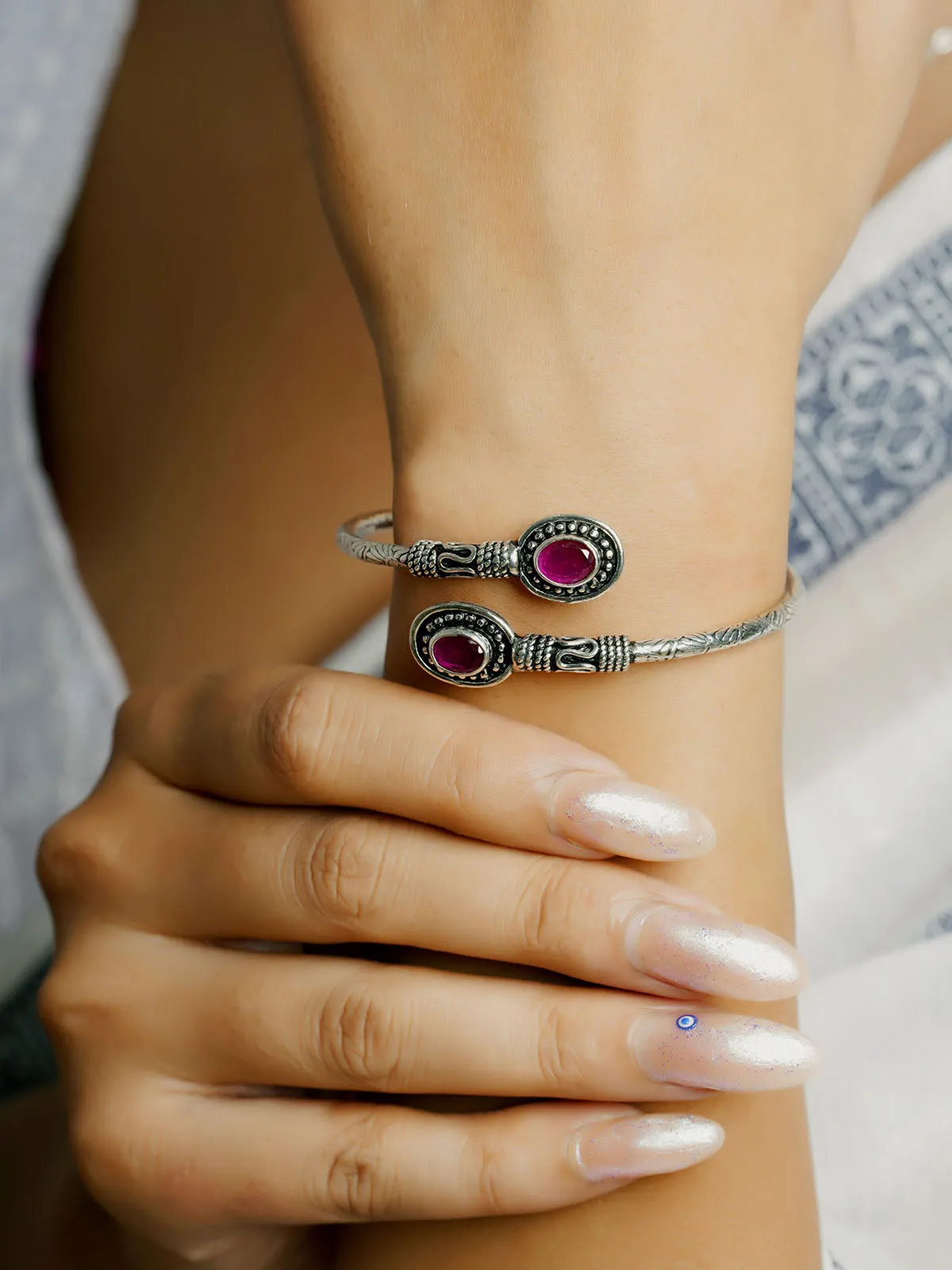 925 Silver Flexible Gemstone Twist Bangle