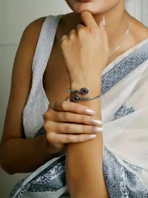 925 Silver Flexible Gemstone Twist Bangle