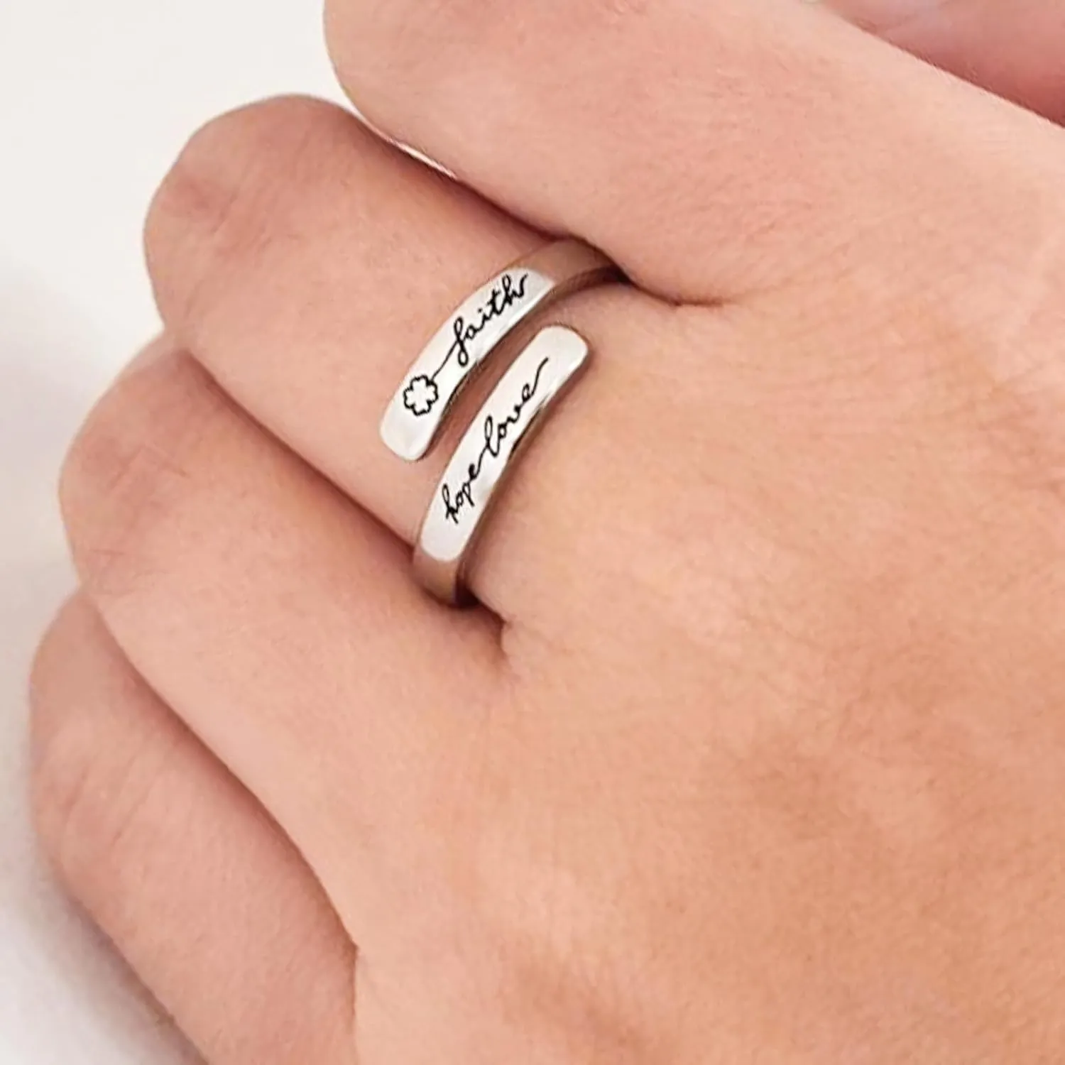 925 Sterling Silver Inspirational Rings for Women Hope Rings Encouragement Jewelry