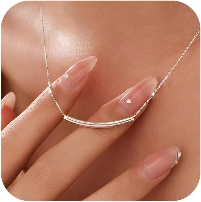 925 Sterling Silver Necklaces for Women Trendy Minimalist, Statement Pendant Necklace Choker Necklace Friendship Necklace for Jewelry Birthday Graduation Gifts for Her