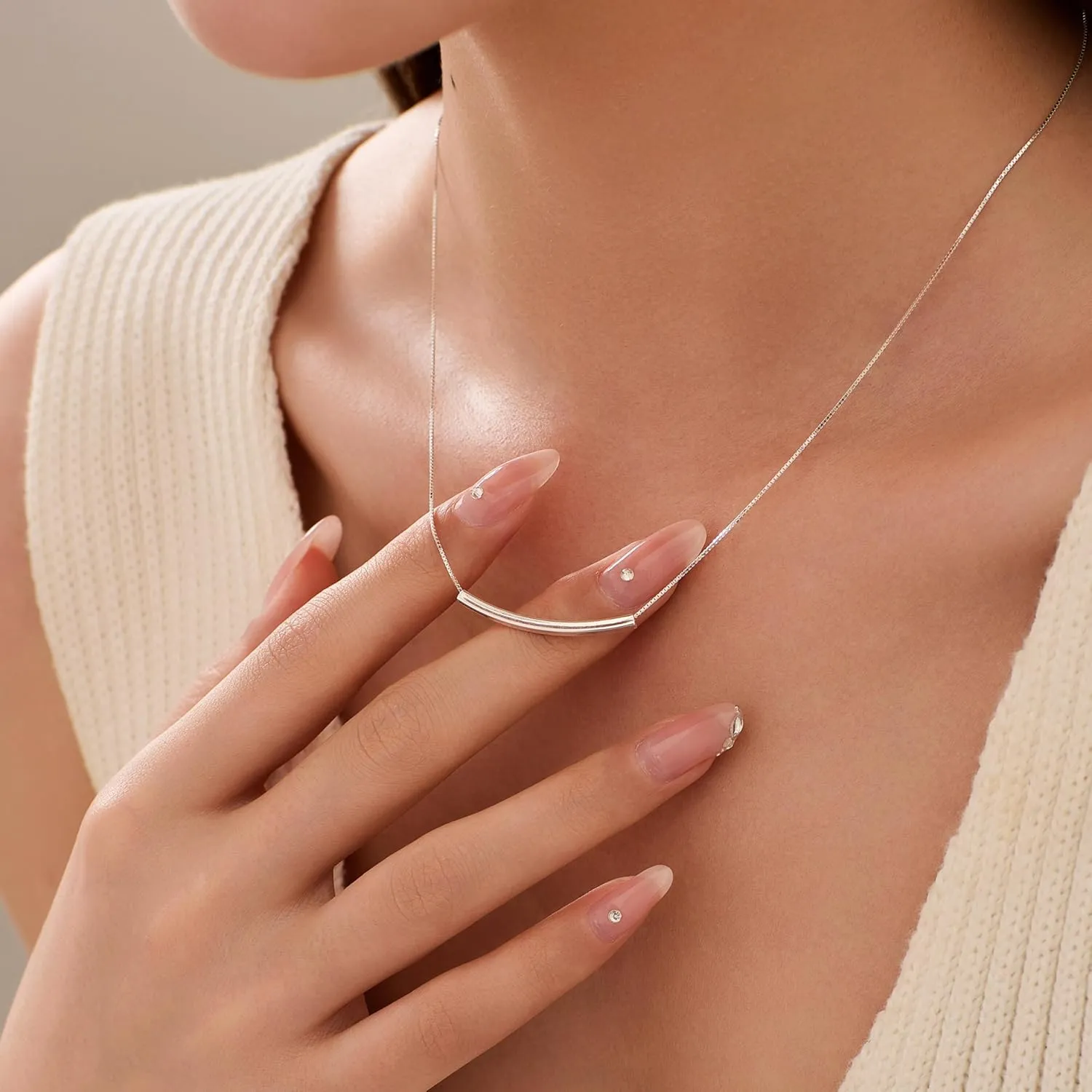 925 Sterling Silver Necklaces for Women Trendy Minimalist, Statement Pendant Necklace Choker Necklace Friendship Necklace for Jewelry Birthday Graduation Gifts for Her