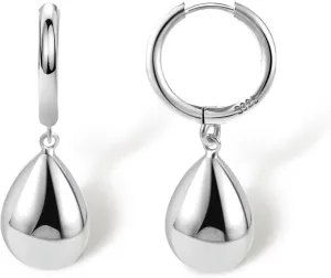 925 Sterling Silver Teardrop Leverback Earrings for Women Girls Waterdrop Tear Drop Dangle Earrings Jewelry Hypoallergenic Silver Teardrop Leverback Dangle Earring for Women