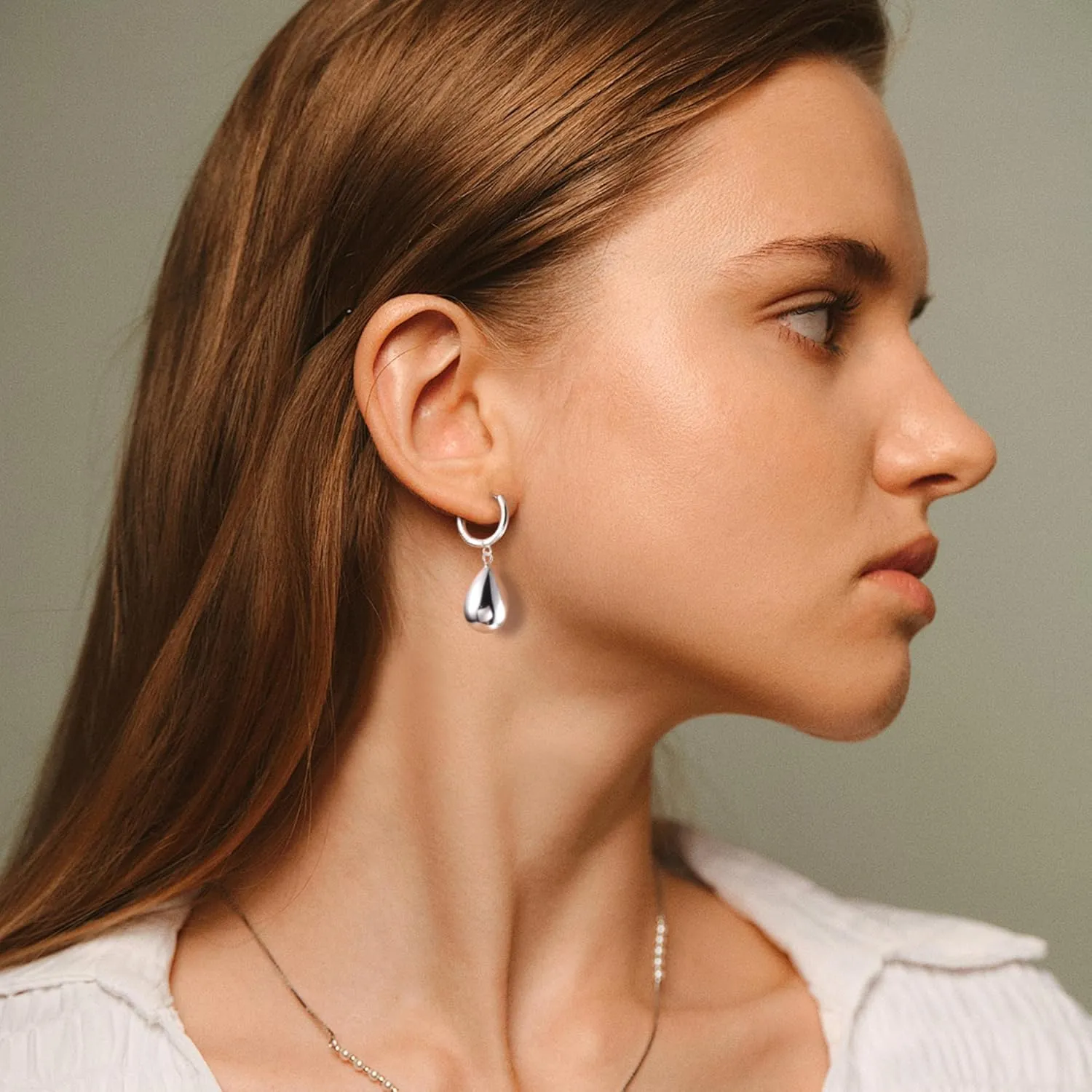 925 Sterling Silver Teardrop Leverback Earrings for Women Girls Waterdrop Tear Drop Dangle Earrings Jewelry Hypoallergenic Silver Teardrop Leverback Dangle Earring for Women