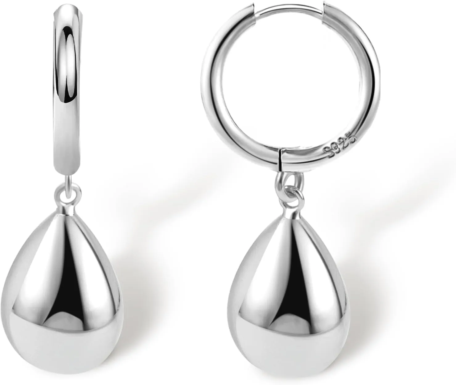 925 Sterling Silver Teardrop Leverback Earrings for Women Girls Waterdrop Tear Drop Dangle Earrings Jewelry Hypoallergenic Silver Teardrop Leverback Dangle Earring for Women