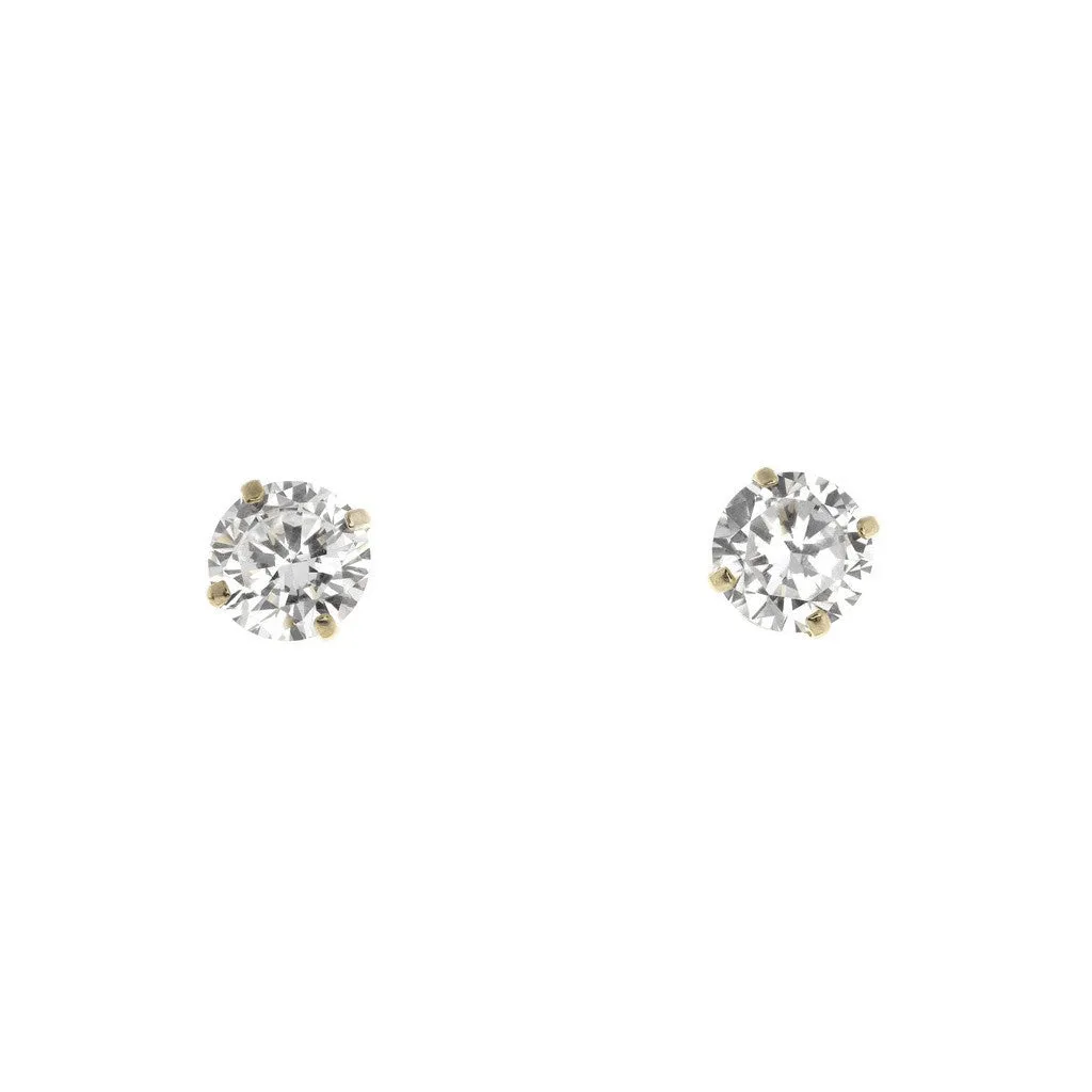 9ct Gold White CZ Studs