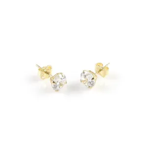 9ct Gold White CZ Studs
