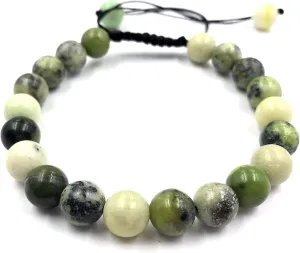AAA CHRYSOPRASE A Natural Healing Power Gemstone Crystal Beads Unisex Adjustable Macrame Bracelets 8mm