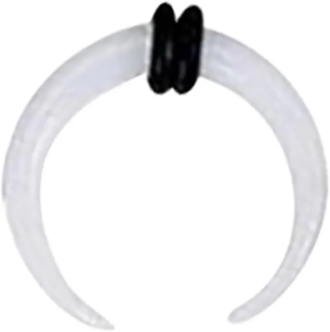 Acrylic White Septum Pincher Tapers 00G 0G 2G 4G 6G 8G 10G 12G 14G Buffalo Horseshoe Stretcher Expander Ear Gauges Nose Piercing