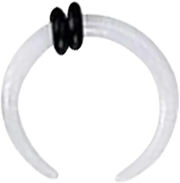 Acrylic White Septum Pincher Tapers 00G 0G 2G 4G 6G 8G 10G 12G 14G Buffalo Horseshoe Stretcher Expander Ear Gauges Nose Piercing