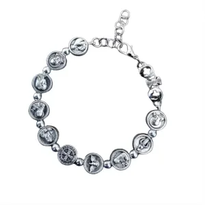Adjustable Metal All Saints Bracelet/Saint Medals Rosary/Men Women Religious Gift