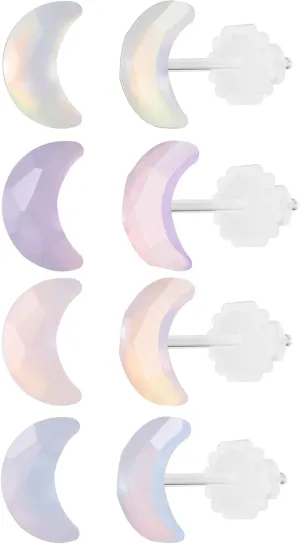 AoedeJ Colorful Stud Earrings Set Plastic Earrings Cute Clear Earrings Kawaii Hypoallergenic Earrings for Women Multipack