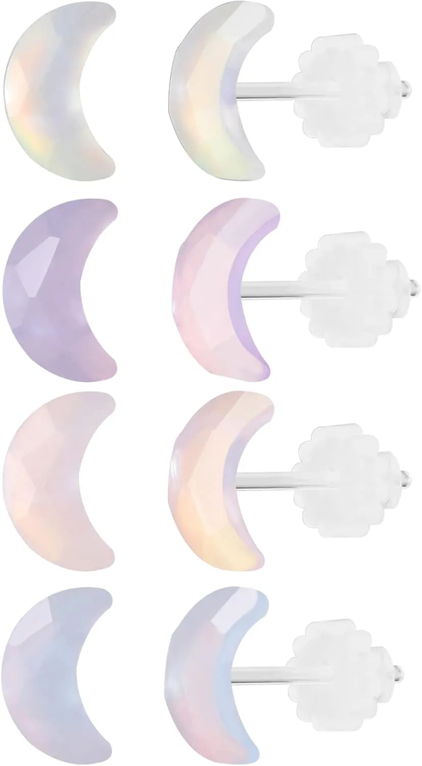 AoedeJ Colorful Stud Earrings Set Plastic Earrings Cute Clear Earrings Kawaii Hypoallergenic Earrings for Women Multipack