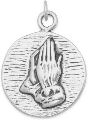 Authentic 925 Sterling Silver Reversible Praying Hands and Prayer Bracelet Charm