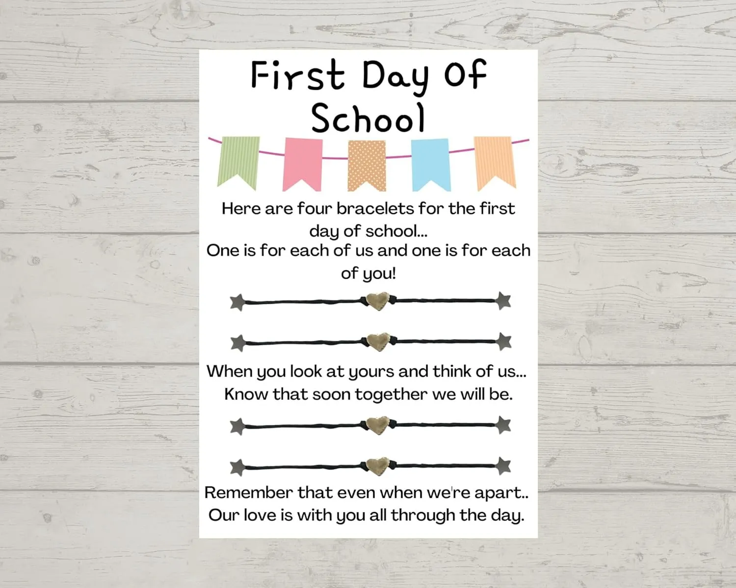Back To School Mommy And Me Bracelet, Both Parents Back to school bracelet, Daddy and me back to school, Back To School Bracelet, Bracelet, Mommy And Me, First Day of School (2 Parents 2 Kids)