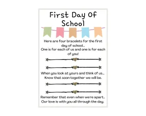Back To School Mommy And Me Bracelet, Both Parents Back to school bracelet, Daddy and me back to school, Back To School Bracelet, Bracelet, Mommy And Me, First Day of School (2 Parents 2 Kids)