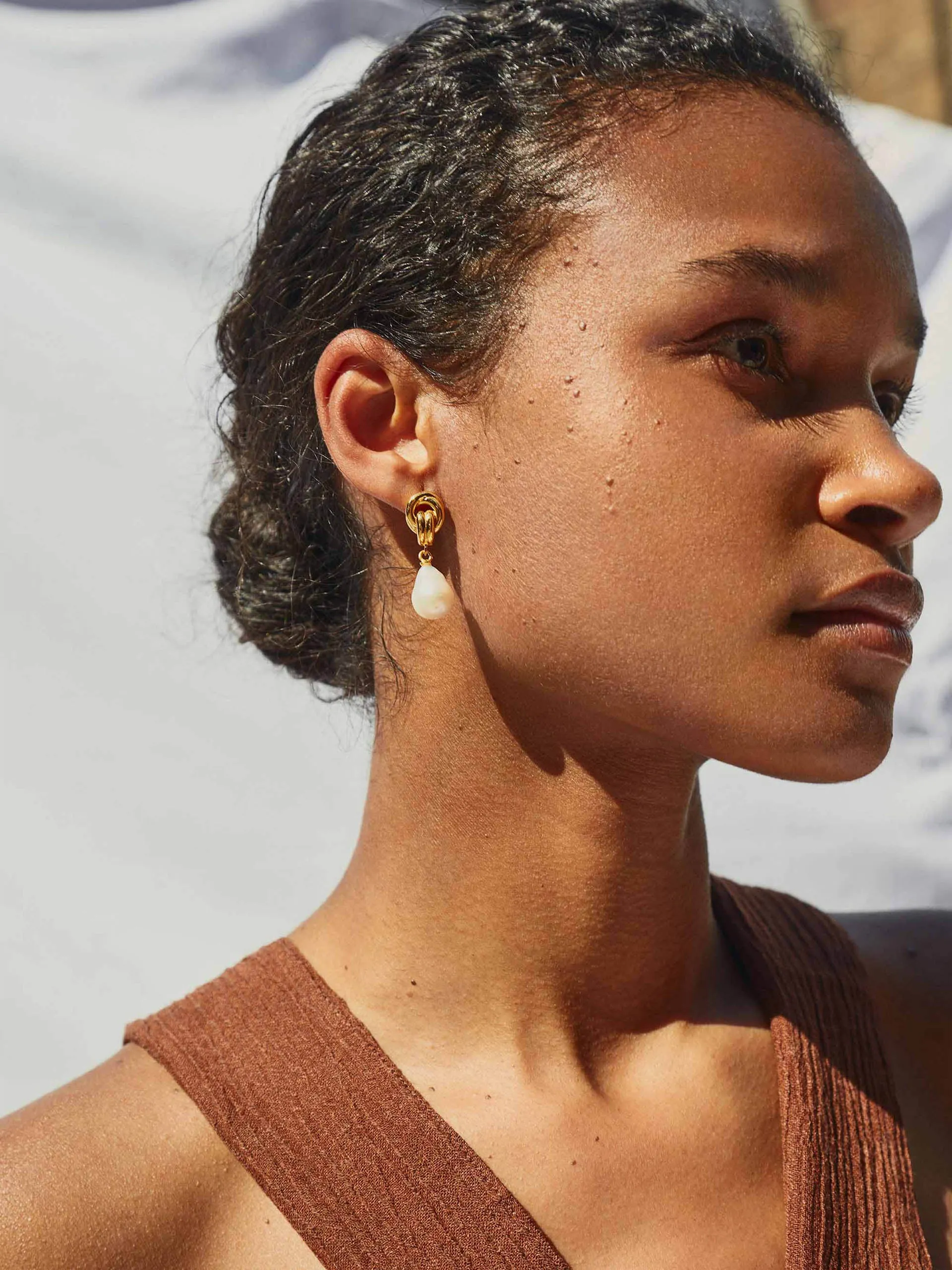 Baroque Pearl chunky knot earrings