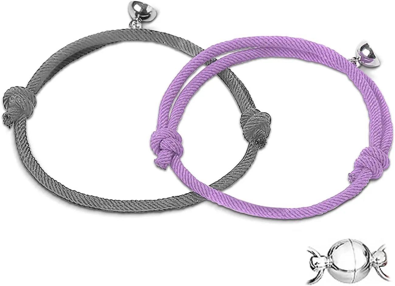 BAUMA AUTO Couple Bracelet Relationship Matching Bracelets Set 2 PCS Friendship Rope Bracelet Set Gift for Couple Women Men Him Her BFF Best Friends