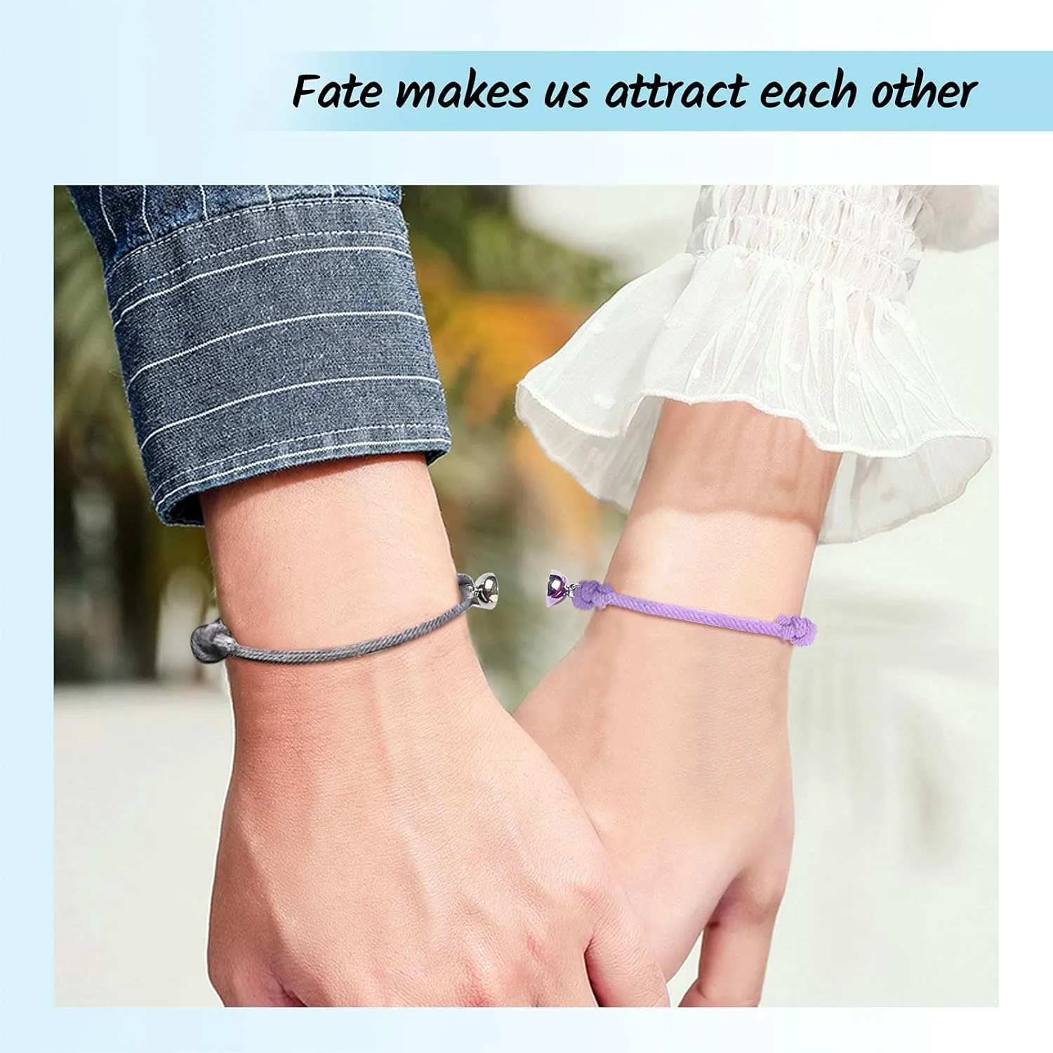 BAUMA AUTO Couple Bracelet Relationship Matching Bracelets Set 2 PCS Friendship Rope Bracelet Set Gift for Couple Women Men Him Her BFF Best Friends