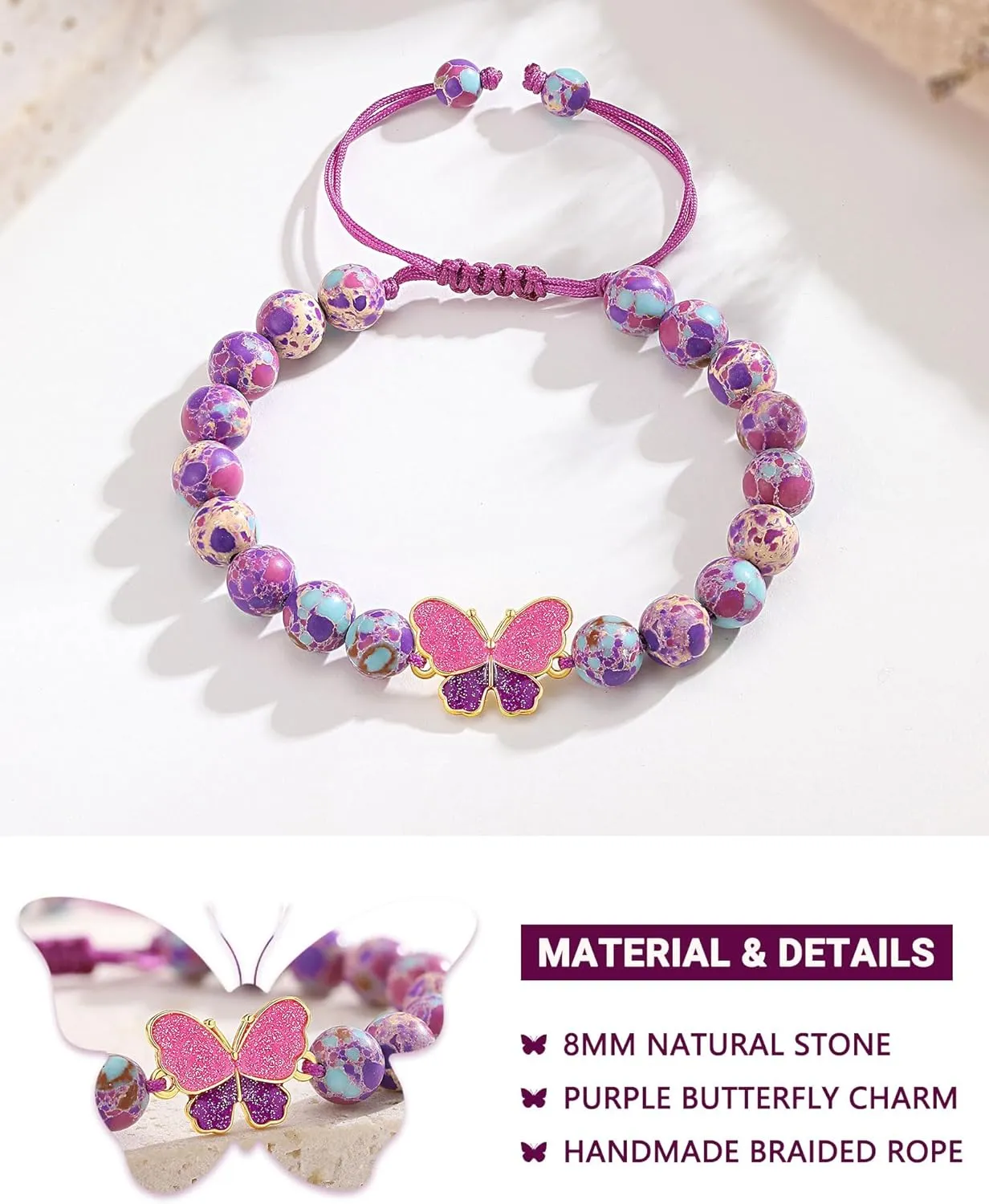 Beautiful Butterfly Bracelets for Teen Girls Granddaughter Daughter Sisters, Valentines Christmas Birthday Gifts